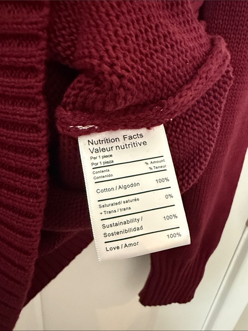 NWOT-Carly Jean Los Angeles Ryann Sweater in Burgundy - Picture 4 of 4